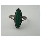 Vintage Sterling Silver Green Stone Ring Size 7