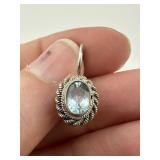 Vintage Sterling Silver Blue Stone Earrings
