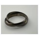 Vintage Interlocking Sterling Silver Ring Size