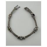 Vintage Sterling Silver Bracelet With Multi