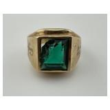 10K Gold Ring With Emerald Stone Size 9.6