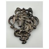 Vintage Sterling Silver Art Nouveau Brooch