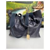 Vintage Blue Leather Couch Purse