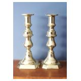 PR. VICTORIAN BRASS "PUSH-UP" CANDLESTICKS