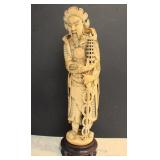 CHINESE CARVED FIGURE OF A WARRIOR