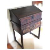 18TH C. SLANT FRONT DESK on STAND