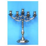BRASS FIVE-ARM CANDELABRA