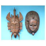 TWO AFRICAN TRIBAL MASKS
