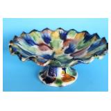 MAJOLICA ART POTTERY PEDESTAL BOWL