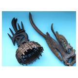 TWO AFRICAN TRIBAL HEADDRESSES