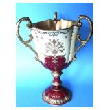 COALPORT PORCELAIN TRI-HANDLED URN