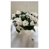 Compact Classic White 10" Hanging Basket