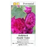 6 Double Violet Hollyhock Plants