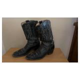 Justin Cowboy Boots, Black, Size 9D