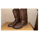 Justis Cowboy Boots, Brown, 10.5D