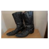 Zodiac Cowboy Boots, Black, Pointed Toe, Size 9.5