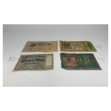 4 Bank Notes(German,Australia)