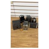Lot of Early Cameras-Kodak-Ansco-Spartas and