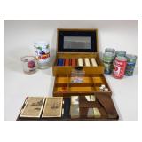 Early Poker Set and Cards- Sports Advertising Cans