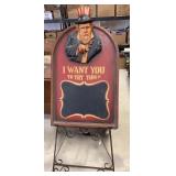 Uncle Sam Promo Sign W/StandCame from Zeeches