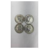 4- 1967 Kennedy Partial Silver Half Dollars