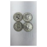 4- 1969 Kennedy Partial Silver Half Dollars