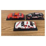 3 Hand Built NASCAR Replicas in Cases