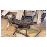 Vintage Model Sailboat In Need Of Repair