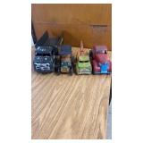 4 Vintage Metal Toy Trucks