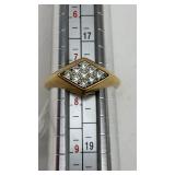 Avon Gold Tone Ring W/Gems