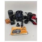 Chinon 35MM Camera with Lenses and Flash