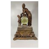 Bronze Mantel Clock Mother & Child