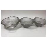 3 Stainless Colanders