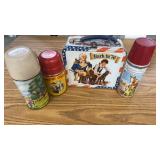 Vintage Lunch Box And Thermoses