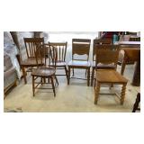 6 Oak Dining Chairs