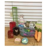 Tote of Easter and Spring Decorations
