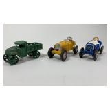VTG Cast Iron 1920s Style Indy Boattail Race Cars