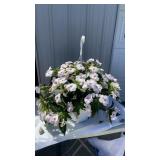 Vigorous Sweetheart White Hanging Basket