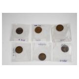 6 Wheat Pennies