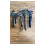 5 Vintage Pipe Wrenches