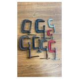 8 Small C Clamps