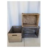 3 Wooden Crates