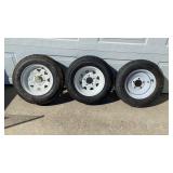 3- Trailer Tires Size 5.30-12 w/ Wheels