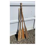 3 Wooden Boat Oars