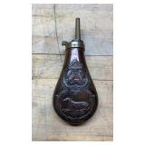 Brass Powder Horn W/Powder Inside