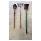 Spade Shovel, Flat Shovel & Metal Rake