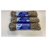 3/8IN Poly Braided Utility Rope 100FT Length