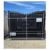 7 FT High 20FT Wide Deer Motif Metal Driveway Gate