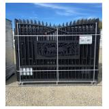 7 FT High 20FT Wide Deer Motif Metal Driveway Gate