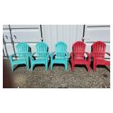 5 Plastic Adirondack Chairs
